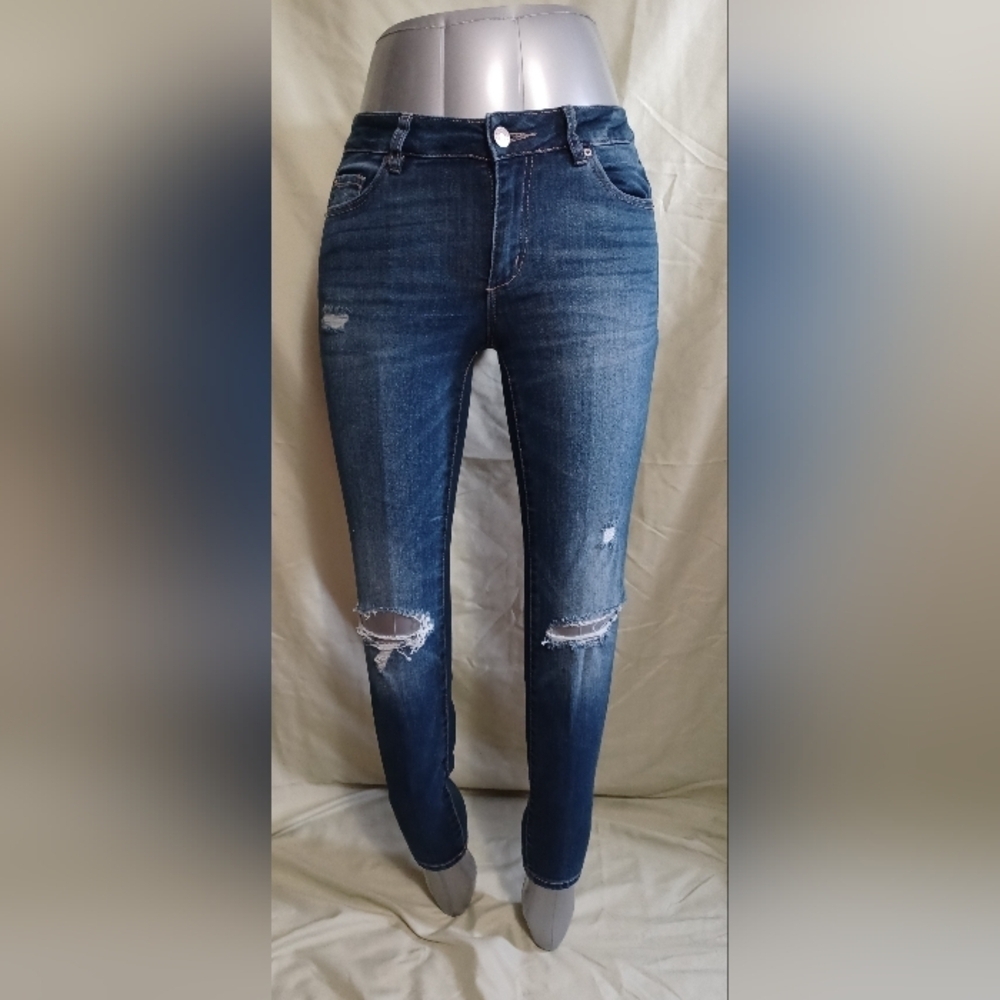 GARAGE Distressed Skinny Leg Denim Jeans